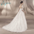 Half Sleeve Lace Appliques Tulle Satin Sexy Beach Wedding Dresses